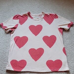 Imogene & Willie Hearts Allover Tshirt. Medium.